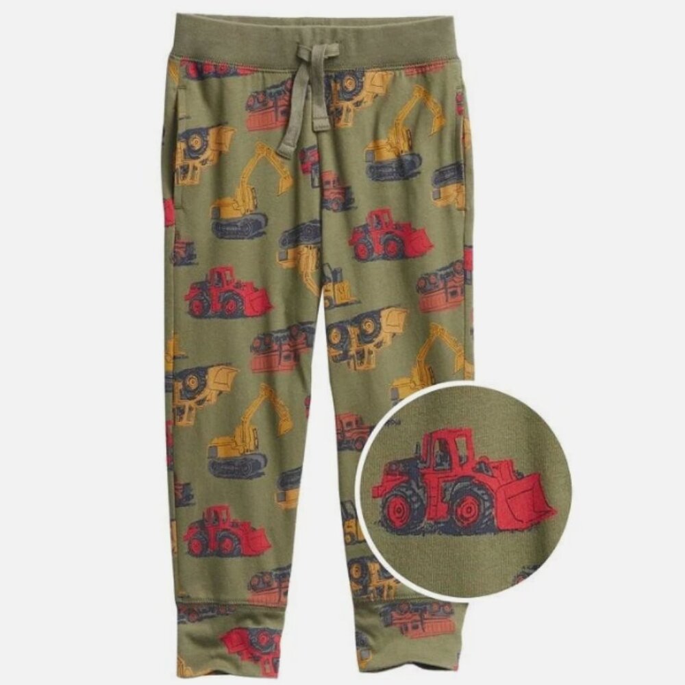 NWT GAP Construction Bulldozer Pull-On Joggers Soft Pants Toddler Boys 2T